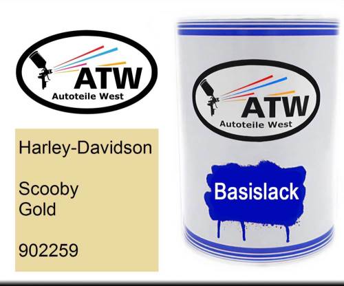 Harley-Davidson, Scooby Gold, 902259: 500ml Lackdose, von ATW Autoteile West.